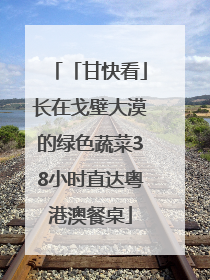 「甘快看」长在戈壁大漠的绿色蔬菜38小时直达粤港澳餐桌