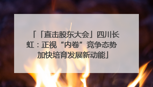 「直击股东大会」四川长虹：正视“内卷”竞争态势 加快培育发展新动能