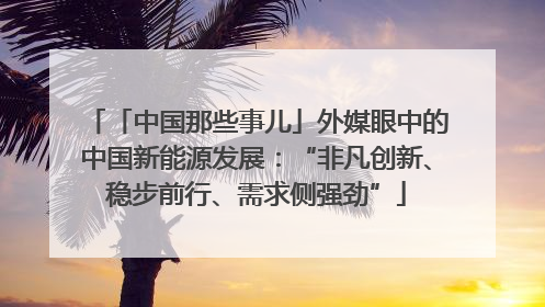 「中国那些事儿」外媒眼中的中国新能源发展：“非凡创新、稳步前行、需求侧强劲”