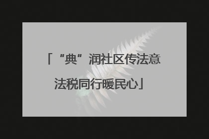 “典”润社区传法意 法税同行暖民心