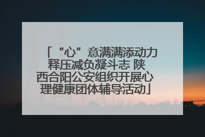 “心”意满满添动力 释压减负凝斗志 陕西合阳公安组织开展心理健康团体辅导活动
