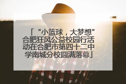 “小篮球，大梦想”合肥狂风公益校园行活动在合肥市第四十二中学南城分校圆满落幕