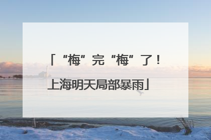“梅”完“梅”了！上海明天局部暴雨