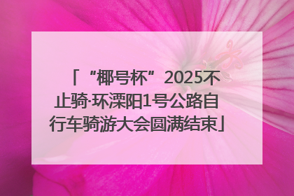 “椰号杯”2025不止骑·环溧阳1号公路自行车骑游大会圆满结束