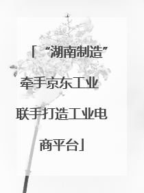 “湖南制造”牵手京东工业 联手打造工业电商平台
