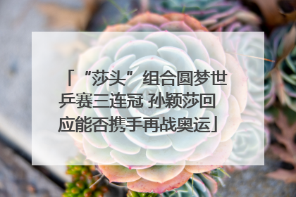 “莎头”组合圆梦世乒赛三连冠 孙颖莎回应能否携手再战奥运