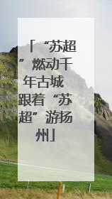 “苏超”燃动千年古城 跟着“苏超”游扬州