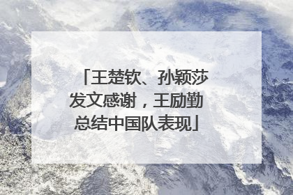 王楚钦、孙颖莎发文感谢，王励勤总结中国队表现