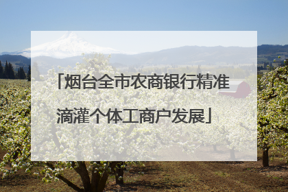 烟台全市农商银行精准滴灌个体工商户发展