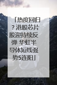 热度回归？港股芯片股迎持续反弹 华虹半导体短线强势5连阳