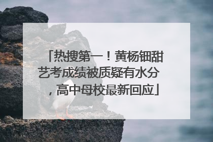 热搜第一！黄杨钿甜艺考成绩被质疑有水分，高中母校最新回应