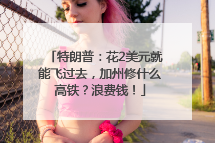 特朗普：花2美元就能飞过去，加州修什么高铁？浪费钱！