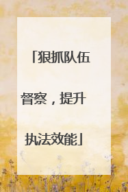 狠抓队伍督察，提升执法效能