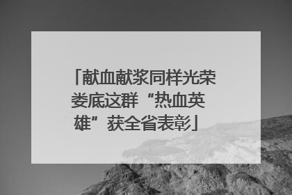 献血献浆同样光荣 娄底这群“热血英雄”获全省表彰