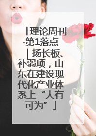 理论周刊·第1落点｜扬长板、补弱项，山东在建设现代化产业体系上“大有可为”