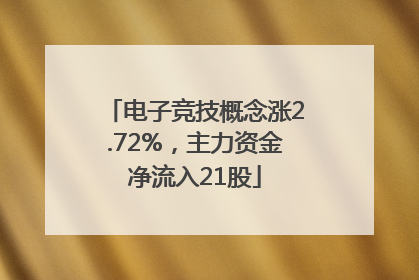 电子竞技概念涨2.72%，主力资金净流入21股