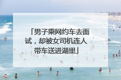男子乘网约车去面试，却被女司机连人带车送进湖里