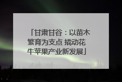 甘肃甘谷：以苗木繁育为支点 撬动花牛苹果产业新发展