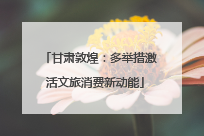 甘肃敦煌：多举措激活文旅消费新动能
