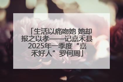 生活以痛吻她 她却报之以孝——记嘉禾县2025年一季度“嘉禾好人”罗何周