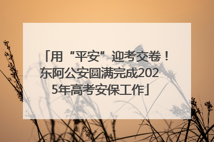 用“平安”迎考交卷！东阿公安圆满完成2025年高考安保工作