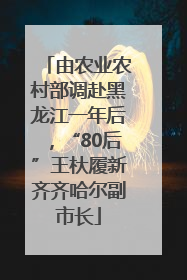 由农业农村部调赴黑龙江一年后，“80后”王杕履新齐齐哈尔副市长