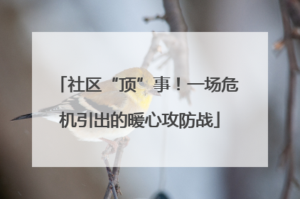 社区“顶”事！一场危机引出的暖心攻防战