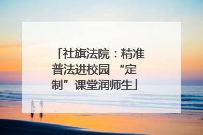 社旗法院：精准普法进校园 “定制”课堂润师生