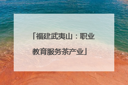 福建武夷山：职业教育服务茶产业