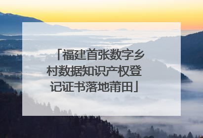 福建首张数字乡村数据知识产权登记证书落地莆田