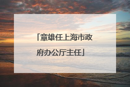 章雄任上海市政府办公厅主任