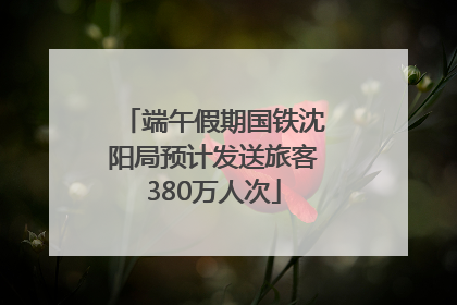 端午假期国铁沈阳局预计发送旅客380万人次