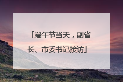 端午节当天，副省长、市委书记接访
