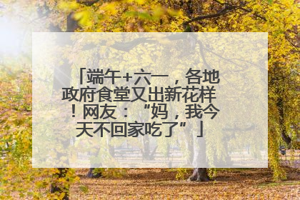 端午+六一，各地政府食堂又出新花样！网友：“妈，我今天不回家吃了”
