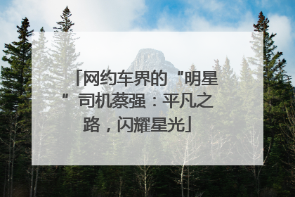 网约车界的“明星”司机蔡强：平凡之路，闪耀星光