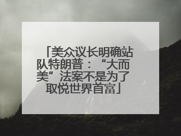 美众议长明确站队特朗普：“大而美”法案不是为了取悦世界首富