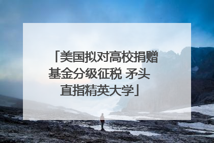 美国拟对高校捐赠基金分级征税 矛头直指精英大学