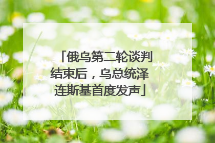 俄乌第二轮谈判结束后，乌总统泽连斯基首度发声