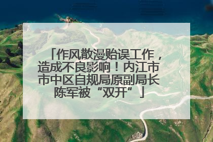 作风散漫贻误工作，造成不良影响！内江市市中区自规局原副局长陈军被“双开”