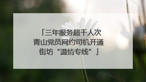 三年服务超千人次 青山党员网约司机开通街坊“温情专线”