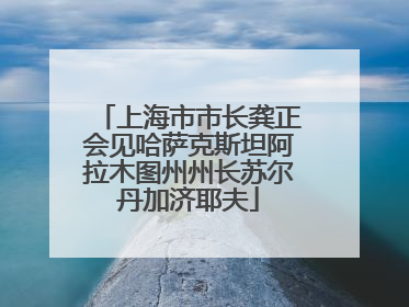 上海市市长龚正会见哈萨克斯坦阿拉木图州州长苏尔丹加济耶夫
