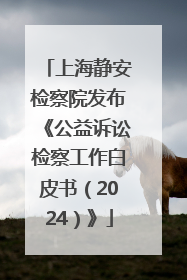 上海静安检察院发布《公益诉讼检察工作白皮书（2024）》