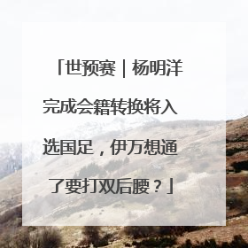 世预赛｜杨明洋完成会籍转换将入选国足，伊万想通了要打双后腰？