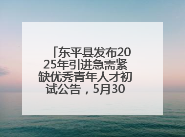 东平县发布2025年引进急需紧缺优秀青年人才初试公告，5月30日开展面谈