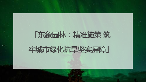 东象园林：精准施策 筑牢城市绿化抗旱坚实屏障