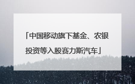 中国移动旗下基金、农银投资等入股赛力斯汽车