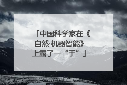 中国科学家在《自然·机器智能》上露了一“手”