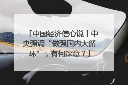 中国经济信心说丨中央强调“做强国内大循环”，有何深意？