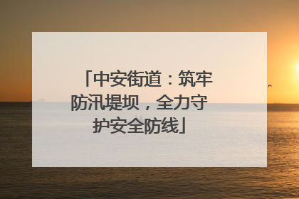 中安街道：筑牢防汛堤坝，全力守护安全防线