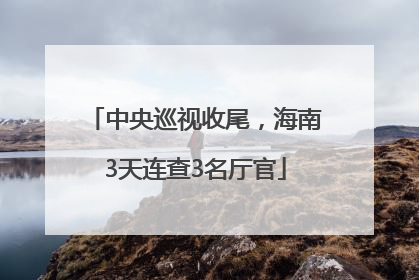 中央巡视收尾，海南3天连查3名厅官